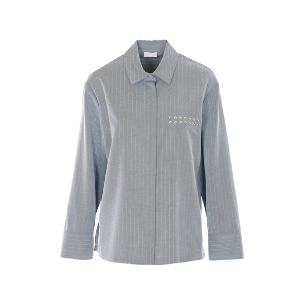 リュージョー レディース ティーシャツ トップス Striped stud-embellished shirt Grey