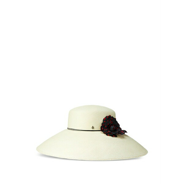 メゾンミッシェル  レディース かぶり笠 添え物 Rena flower-detailed fedora hat Neutrals