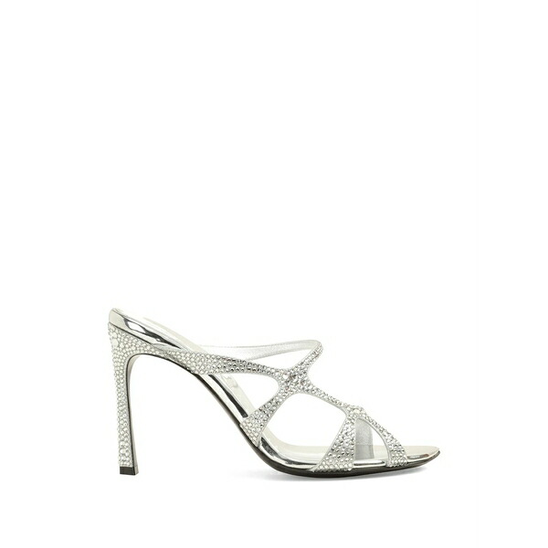 セルジオロッシ レディース サンダル シューズ Crystal-embellished sandals Silver