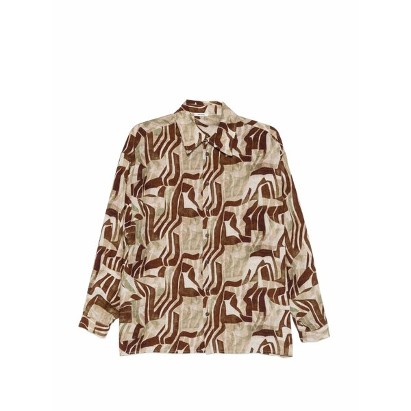 インペリアル メンズ プルオーバー トップス Abstract-print shirt Brown