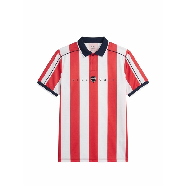 ナイキ メンズ スポーツシャツ トップス Fairway  striped short-sleeve polo shirt Red