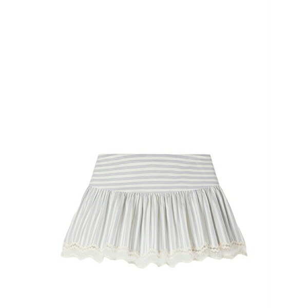 砂子ロ レディース 心地よいズボン下 ボトムス Striped lace-trim skorts Neutrals