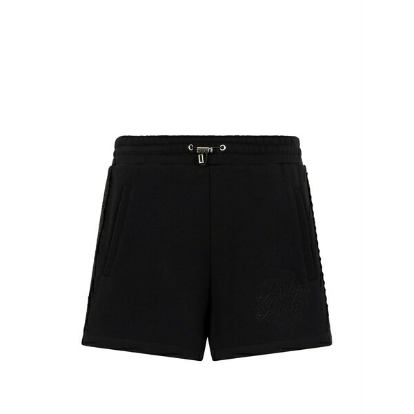 フィリップ飾り気の無い レディース 心地よいズボン下 ボトムス Elastic-waistband shorts Black