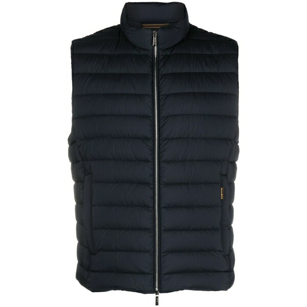 ムーレー メンズ 上衣＆上衣 アウター Quilted zipped gilet Blue
