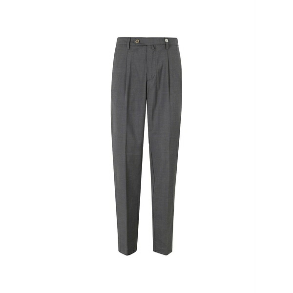 ミース メンズ 心地好いズボン下 ボトムス Pleated pressed-crease trousers Grey