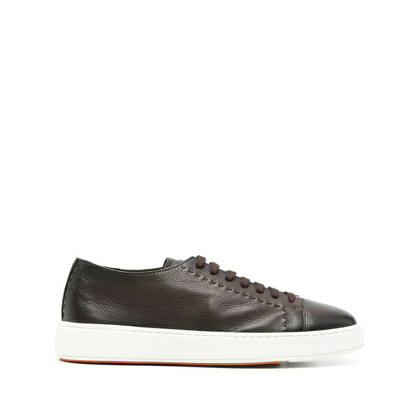 サントーニ メンズ スニーカー シューズ Leather sneakers Brown