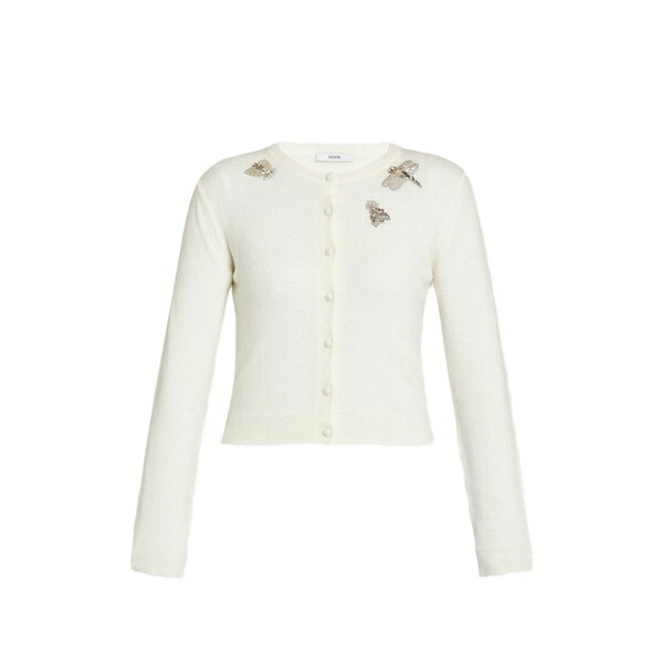 アーデム レディース ジレー アウター Embellished crew-neck cardigan Neutrals