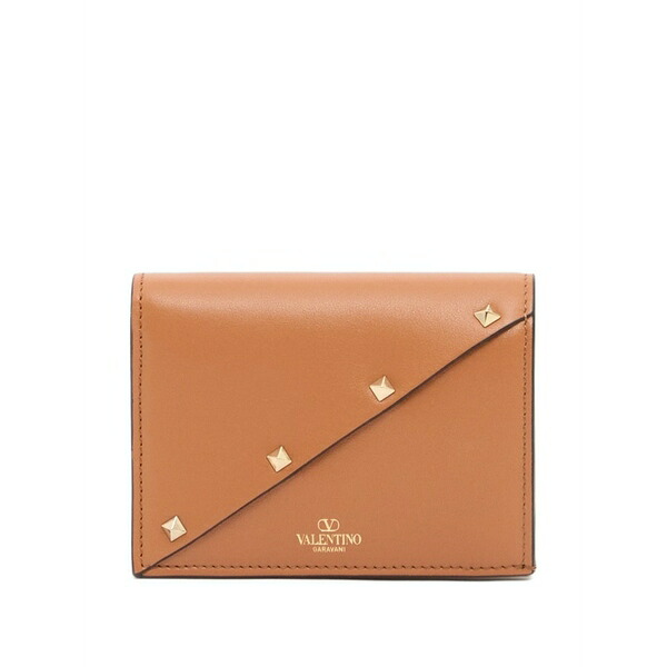 ヴァレンティノ ガラヴァーニ レディース 銭入れ 添え物 Rockstud wispy small calfskin wallet Neutrals