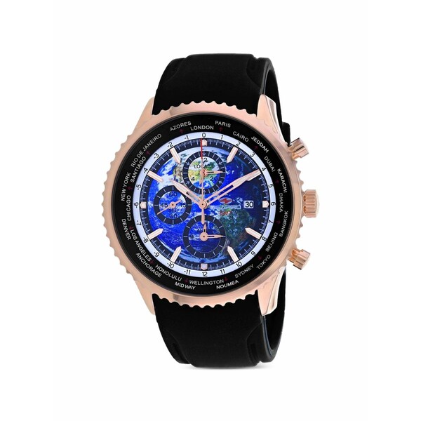 セアポロ メンズ ウオッチ 付属物 Meridian world timer 47粍 watch Blue