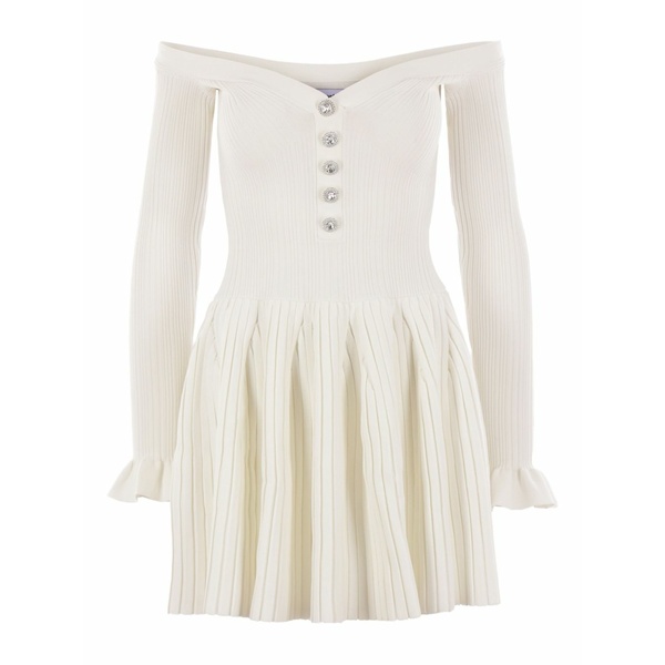 セルフ・ポートレイト レディース 衣裳 トップス Striped dress White