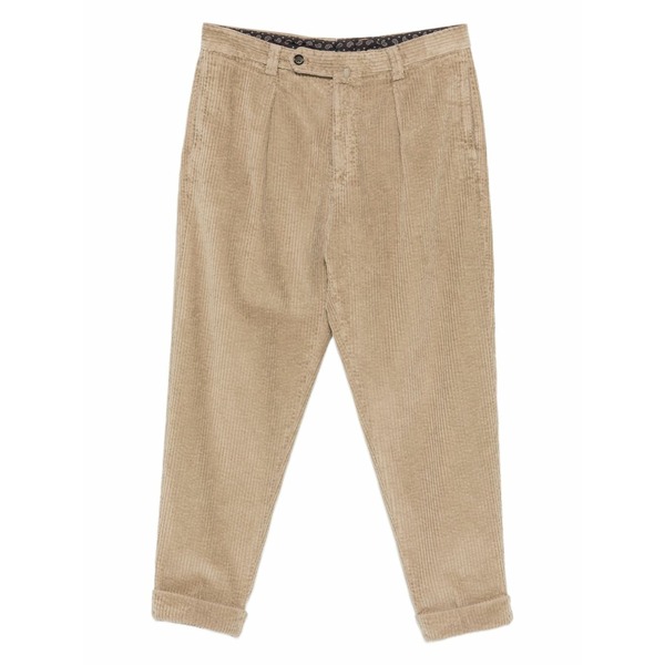 ベルウィッチ メンズ 心地よいズボン下 ボトムス Chiaia gd pleated corduroy trousers Neutrals