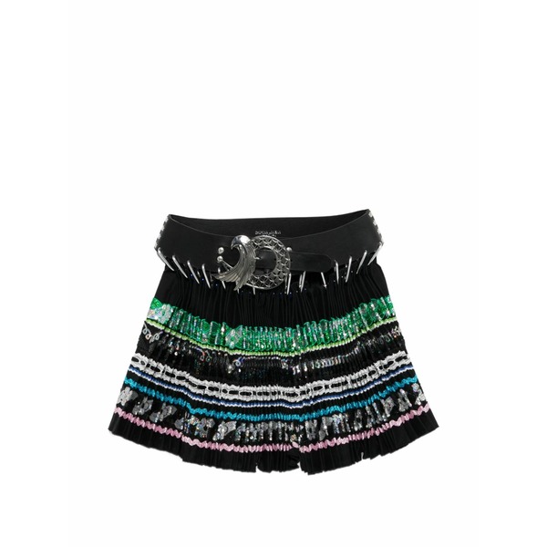 チョポヴァ ロウェナ レディース スコート ボトムス Starbites belt embellished mini skirt Black