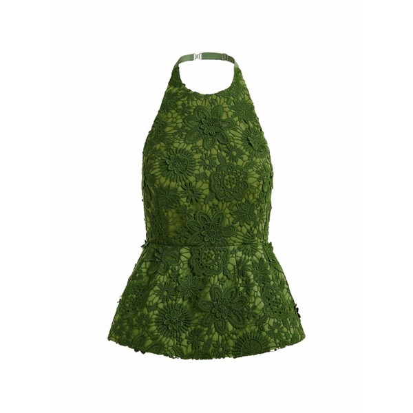 エッセンシャルアントワープ レディース プルオーバー トップス Floral lace halter top Green
