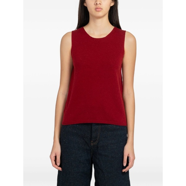 最低限度 レディース 編み物\u0026プルオーバー アウター Auburns knitted gilet  Red
