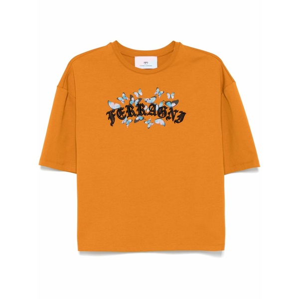 シアラフェラーニ レディース ティーシャツ トップス Gothic butterflies t-shirt Orange