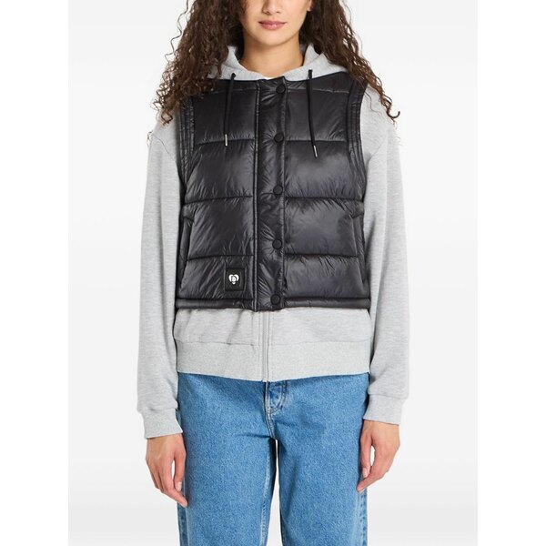 デジグアル レディース 厚地の外套 アウター Quilted hooded jacket Black