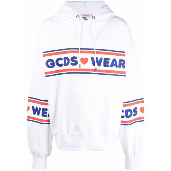 ジーシーディーエス メンズ パーカー・スウェットシャツ アウター Graphic-print cotton hoodie  White