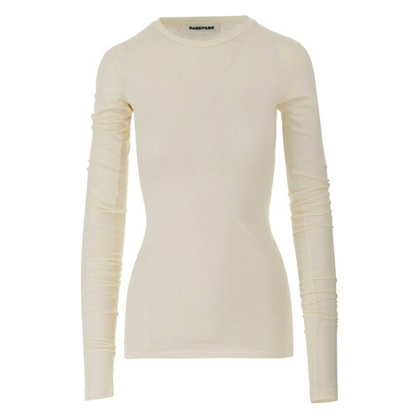 暗然たる運動場 レディース ティーシャツ トップス Crew-neck long-sleeve top Neutrals