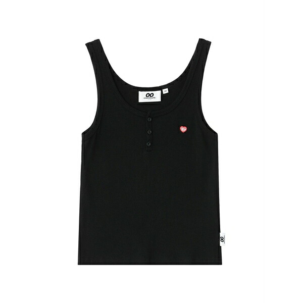 黒茶 レディース カットソー トップス Button embellished tank top Black