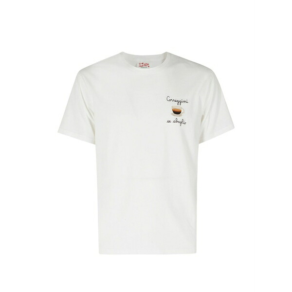 エムシーツーセイントバース メンズ ティーシャツ トップス Portofino embroidered t-shirt White