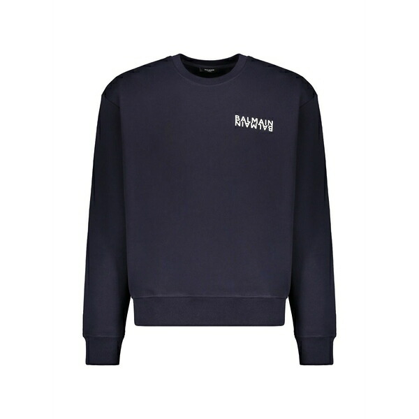 バルマン メンズ パーカー・スウェットシャツ アウター Cotton sweatshirt Blue