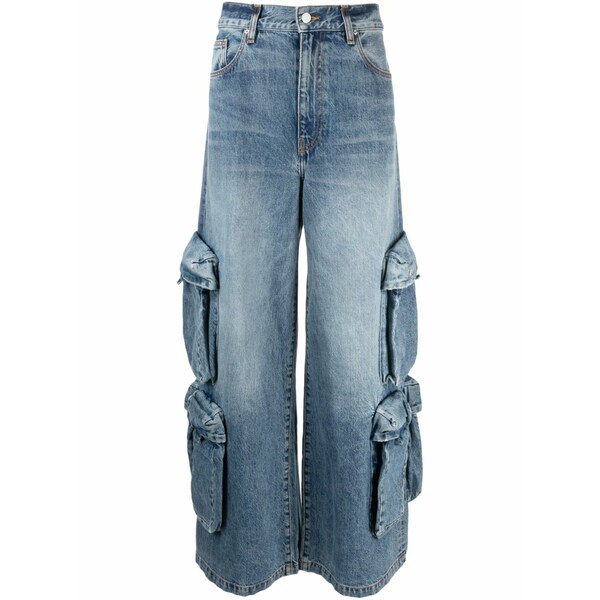 アミリ レディース ジーンズズボン下 ボトムス Baggy mid-rise wide-leg jeans  Blue