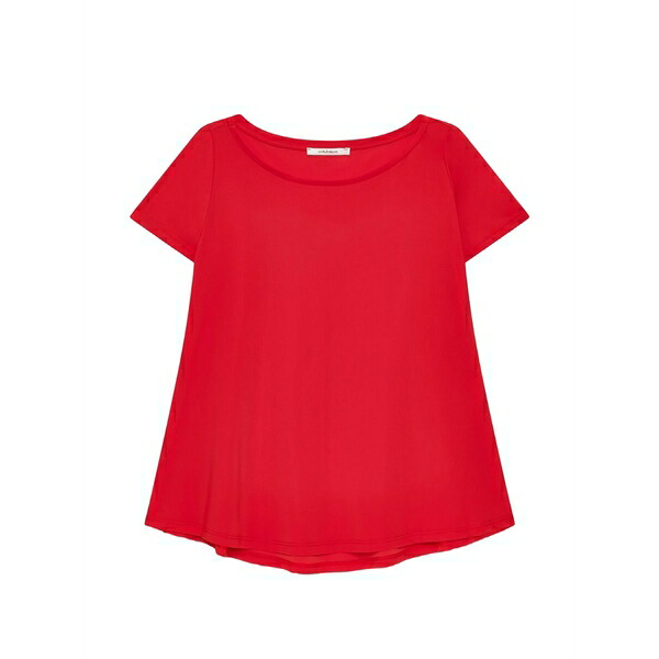 マリパルミ レディース プルオーバー トップス Boat-neck a-line t-shirt Red