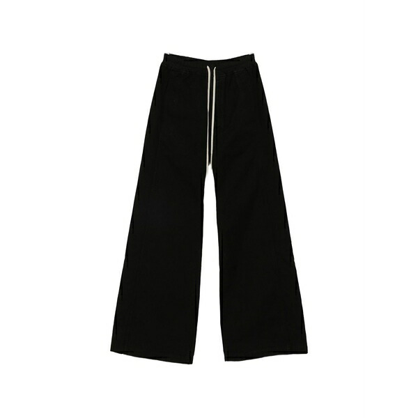 リックオウエンス メンズ カジュアルパンツ ボトムス Drawstring wide-leg trousers Black|asty