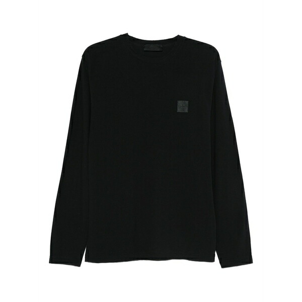 ストーンアイランド メンズ Tシャツ トップス Logo-patch long-sleeve t-shirt Blue｜asty