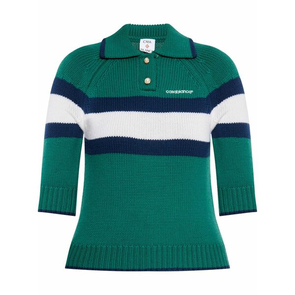 カサブランカ レディース スポーツシャツ トップス Colour-block polo top Green