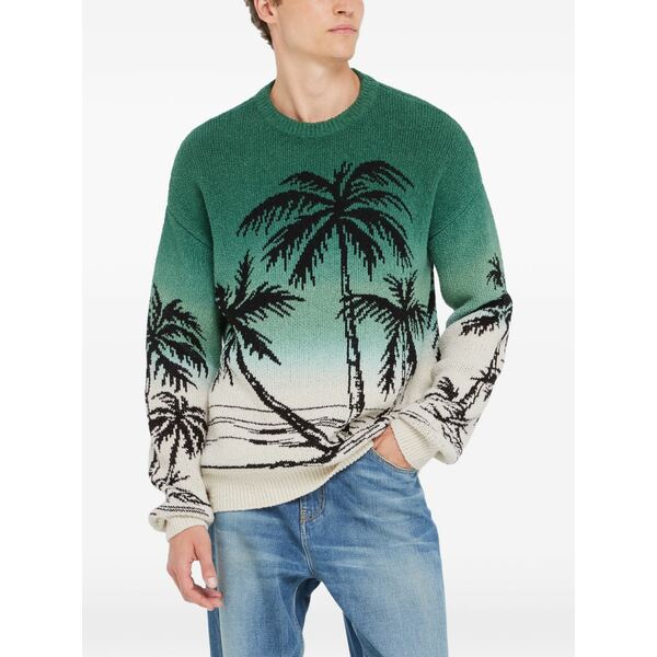 アラヌイ メンズ 編み物\u0026スウェーター アウター Wave bloom sweater Green