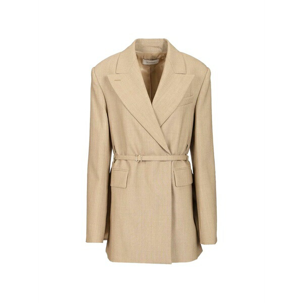 運動競技マックス レディース 上衣＆上衣 アウター Belted double-breasted blazer Neutrals
