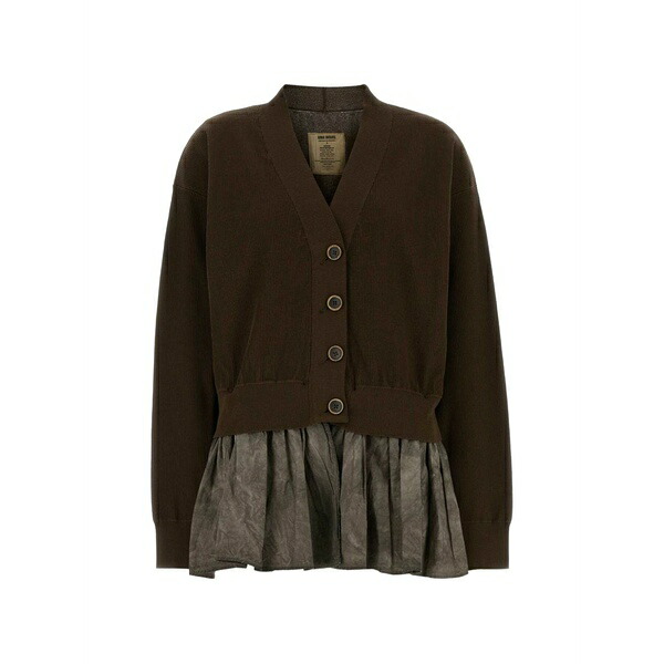 ユマ・壱 レディース ジレー アウター Oversize cardigan Brown