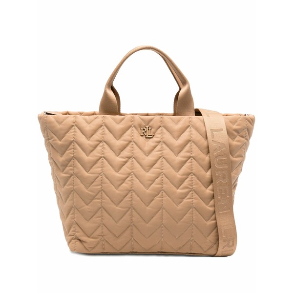 ラルフローレン レディース トートバッグ 御徒面子 Small logo-plaque tote bag Neutrals