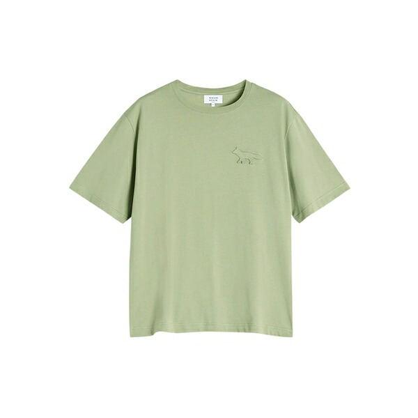 棲み家 稲荷 メンズ ティーシャツ トップス Profile fox-embossed t-shirt Green