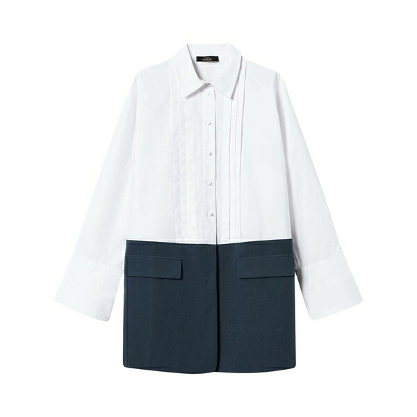 ツイン書き割り レディース 衣裳 トップス Colour-block shirtdress Blue