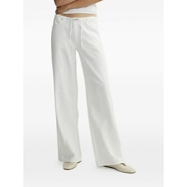 ディーエル1961 レディース ジーンズズボン下 ボトムス Sienna drawstring wide-leg jeans White