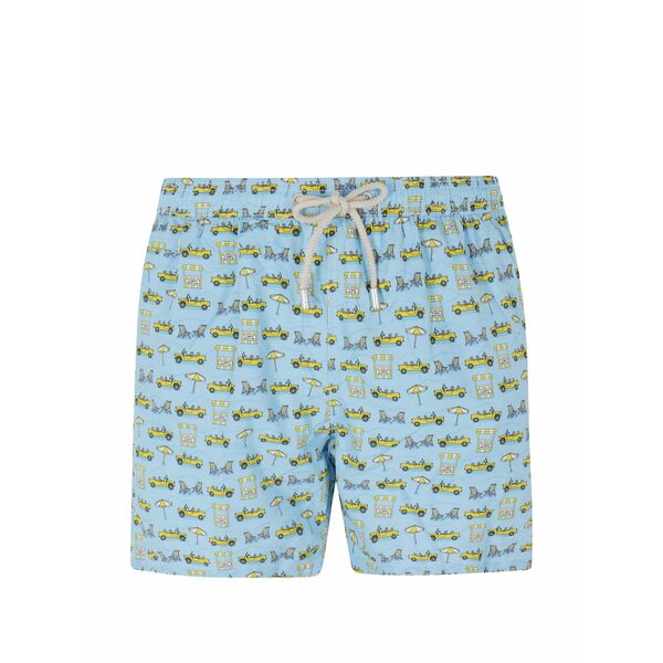 エムシーツーセイントバース メンズ 心地好いズボン下 ボトムス Lighting micro fantasy graphic-print swim shorts Blue