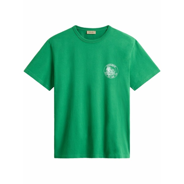 羊毛 一財産 メンズ ティーシャツ トップス Graphic-emblem t-shirt Green
