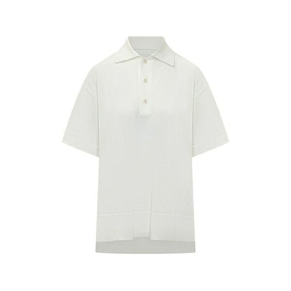 意中の女 レディース スポーツシャツ トップス Short-sleeve wool polo shirt Neutrals