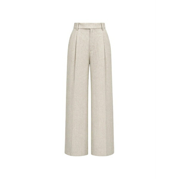ベルウィッチ レディース 心地よいズボン下 ボトムス Double-pleated linen palazzo pants Neutrals