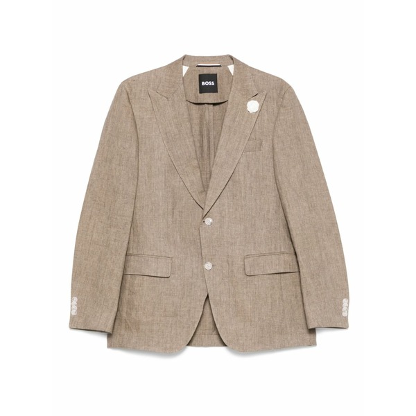 ボス メンズ ジャケット＆ブルゾン アウター Canvas blazer Brown｜asty