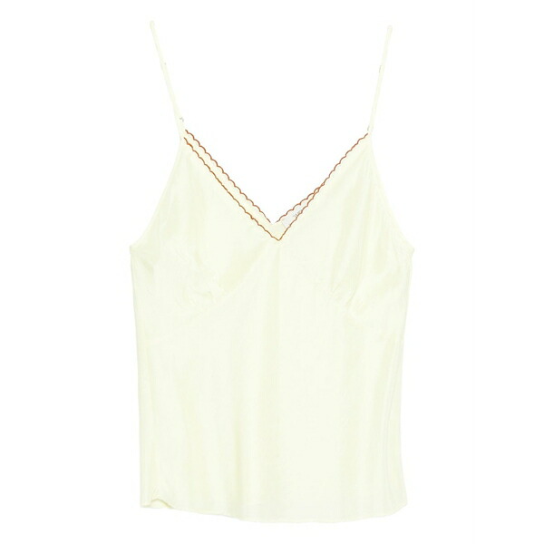 フォルテ フォルテ レディース カットソー トップス Scalloped v-neck top Yellow