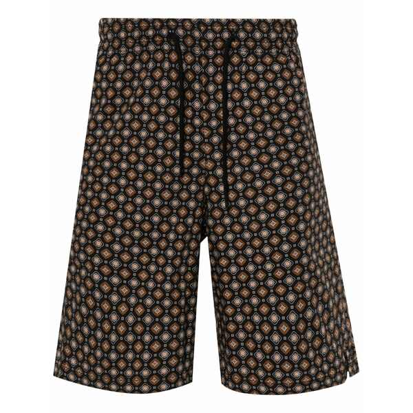 アーペーセー メンズ 心地よいズボン下 ボトムス Vincento geometric-pattern shorts Black