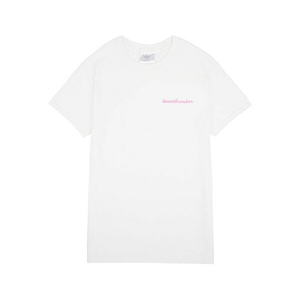 ダブル 煩わしさ やくざ者 レディース ティーシャツ トップス Lettering-embellishment t-shirt White