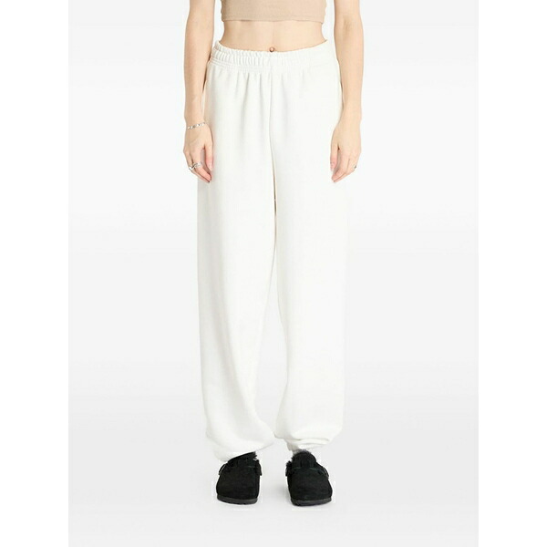 長い巻き毛 カナイ レディース 心地よいズボン下 ボトムス Elasticated-waist track pants White