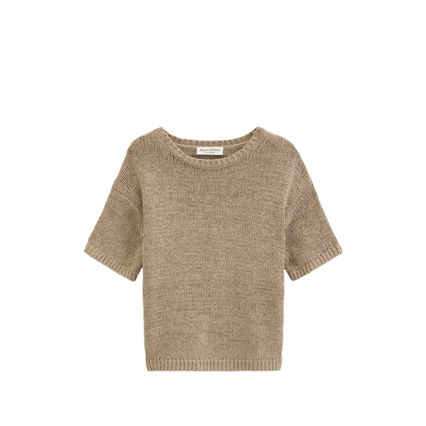 マルコポーロ レディース 編み物\u0026プルオーバー アウター Short-sleeve knit sweater Brown