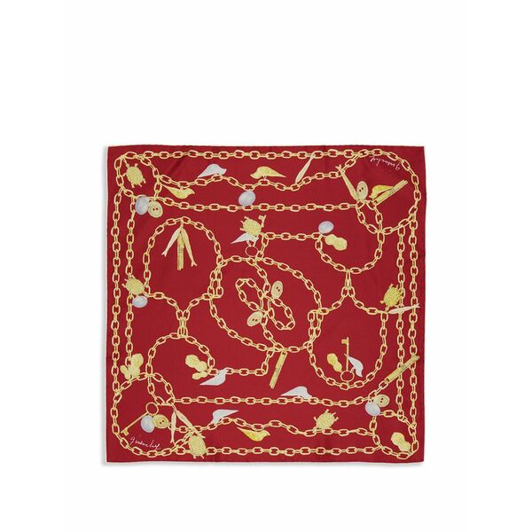 ジバンシー レディース えり巻き・袈裟・えり巻き 付属物 Charm-print silk scarf Red