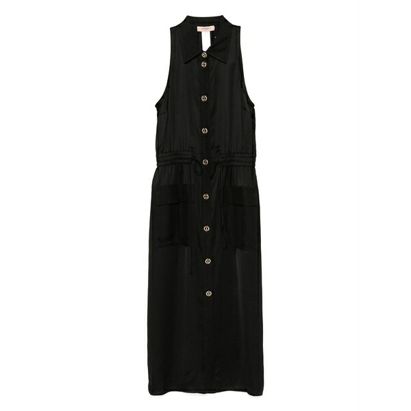 ツイン書き割り レディース 衣裳 トップス Logo-engraved MIDI dress Black