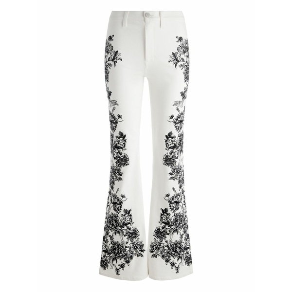 アリス アンド オリビア レディース 心地よいズボン下 ボトムス Sb floral-print flared trousers White